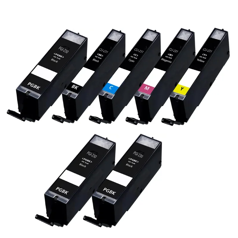 Compatible Canon PGI-230BK/CLI-231BK/Y Full Set + 2 EXTRA Black Inkjet Cartridges Multipack