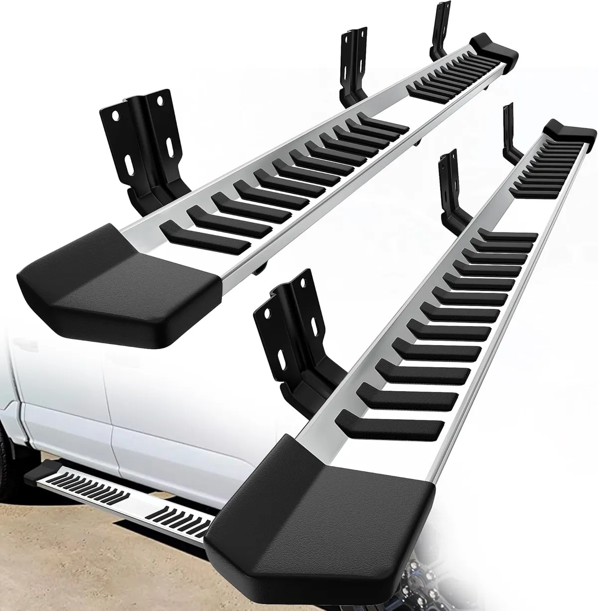 6 Inches Running Boards Replacement for 1999-2016 Ford F250 F350 Super Duty Crew Cab, Side Steps Stainless Steel Nerf Bars