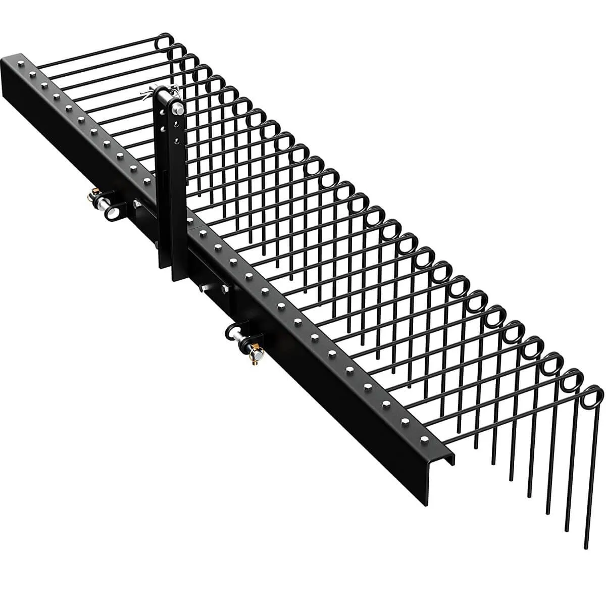 YITAMOTOR® 3 Point 72" Steel Pine Straw Landscaping Rake Attaches for Cat-0 & Cat-1 Tractor