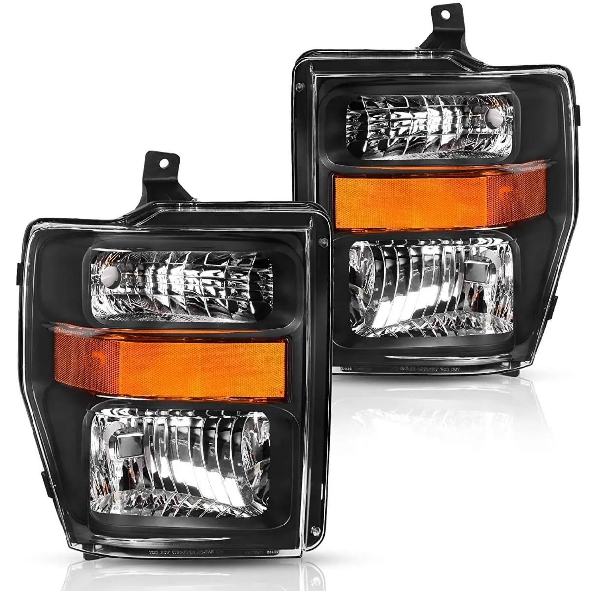 YITAMOTOR® 2008-2010 Ford F250 / F350 / F450 Super Duty Headlights Assembly Amber Reflector