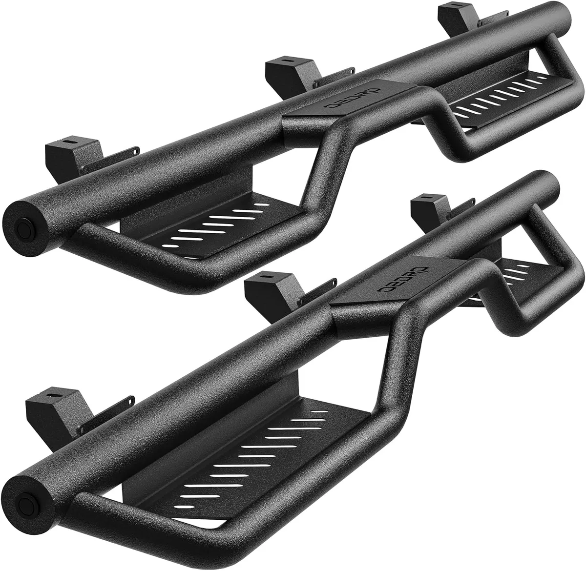 OEDRO Running Boards for 2018-2026 Jeep Wrangler JL Unlimited 4 Door Side Steps, Heavy-Duty Black Powder Coated 2-Tube Two Stairs Design Nerf Bar