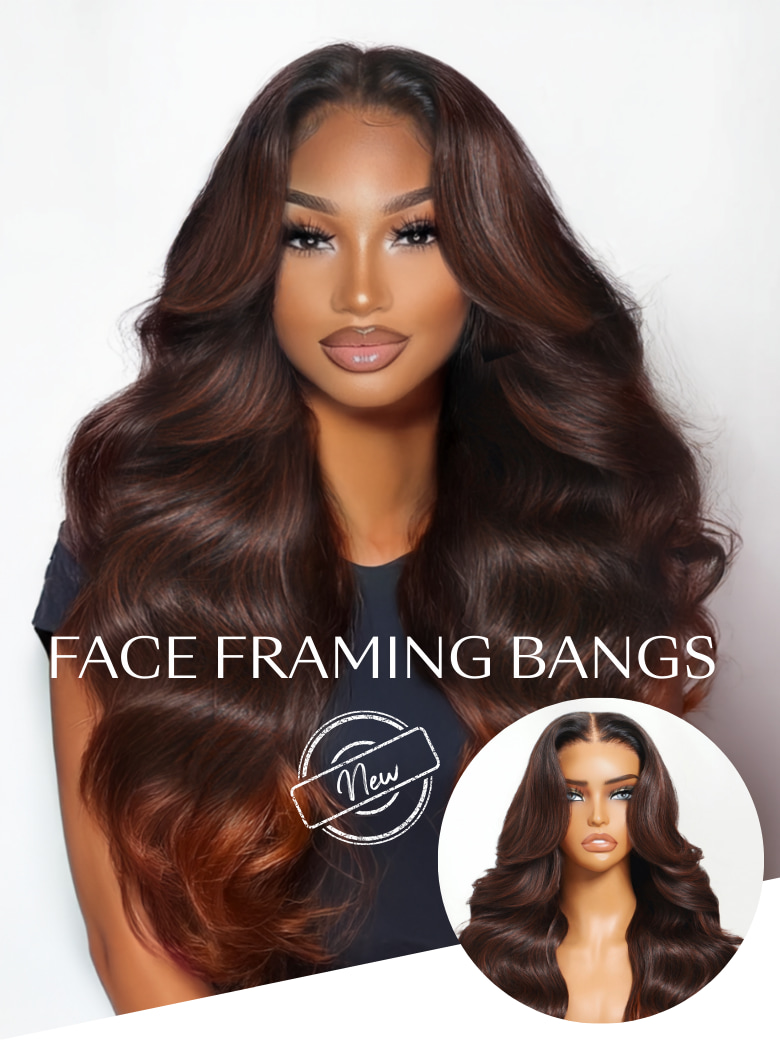 UNice 13x4 Pre-Everything™ Lace Frontal Brown to Red Ombre Loose Wave Wig With Face Framing Layers