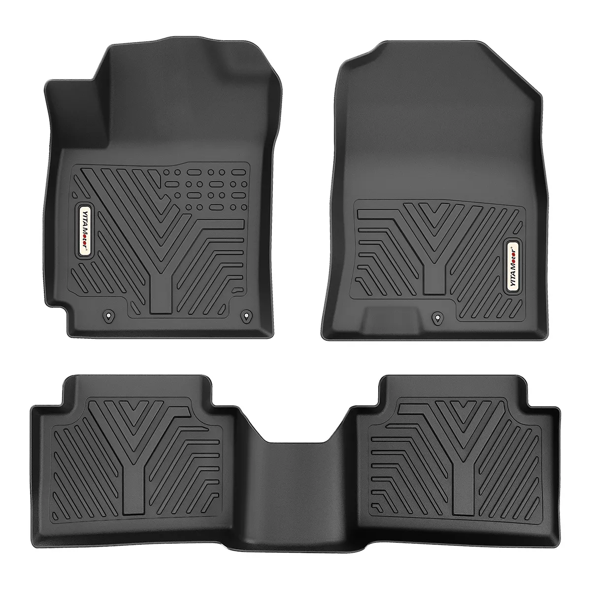 All-Weather Floor Mats for 2018-2023 Hyundai Kona (Excludes Electric Models), Black 1st & 2nd Row Liners