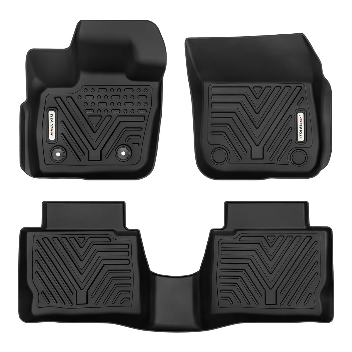 YITAMOTOR® Floor Mats For 2017-2020 Ford Fusion/Lincoln MKZ, 1st & 2nd Row All-Weather Protection, Black