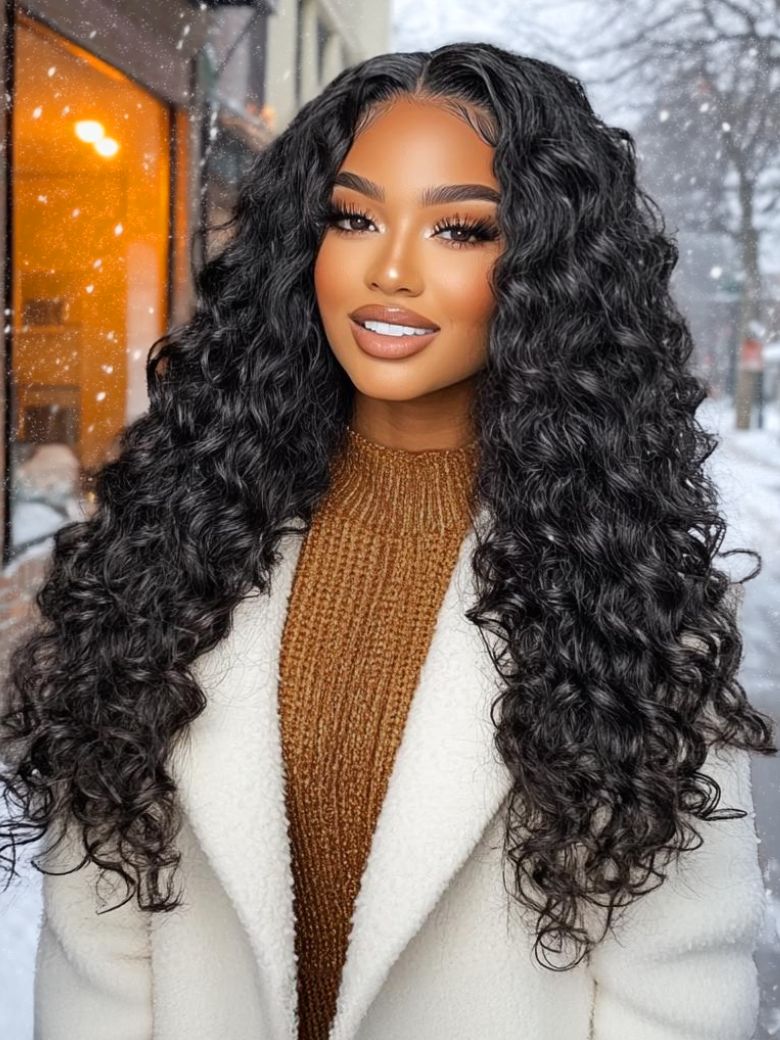 [22"=$115] Pre-Everything 13x4 Lace Frontal Black Deep Wave Wig