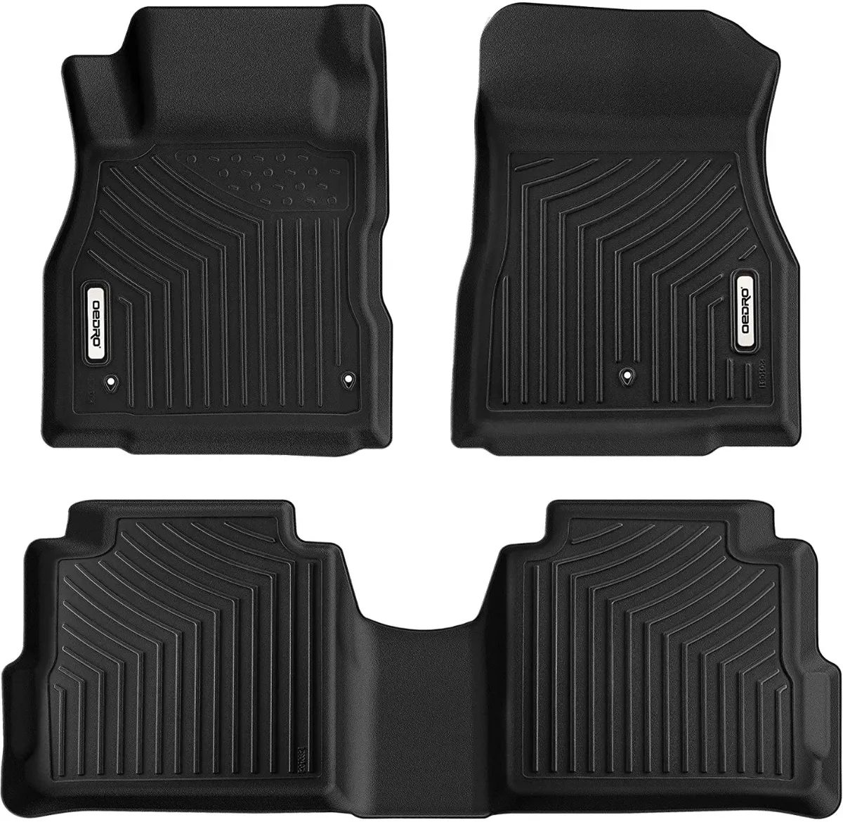 OEDRO Floor Mats for 2018-2024 Nissan Kicks, Front & 2nd Seat Black TPE All-Weather Guard Floor Liner Set