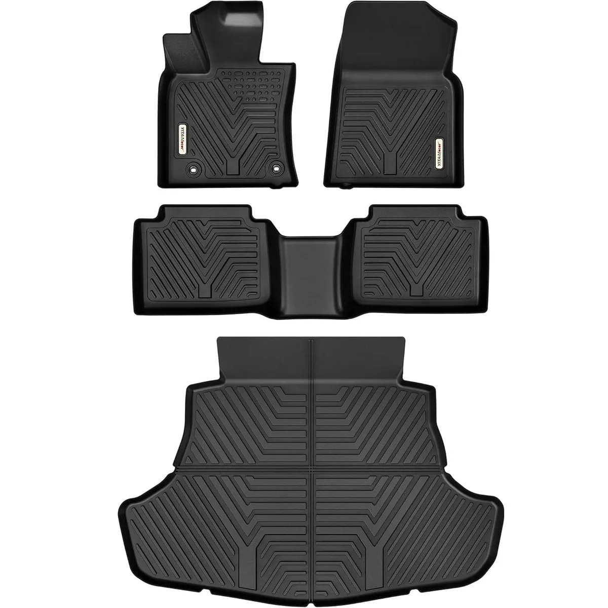 YITAMOTOR All-Weather Floor Mats for Toyota Camry 2018-2024 – Custom Fit TPE Floor Liners & Trunk Mat (Gas Models Only)