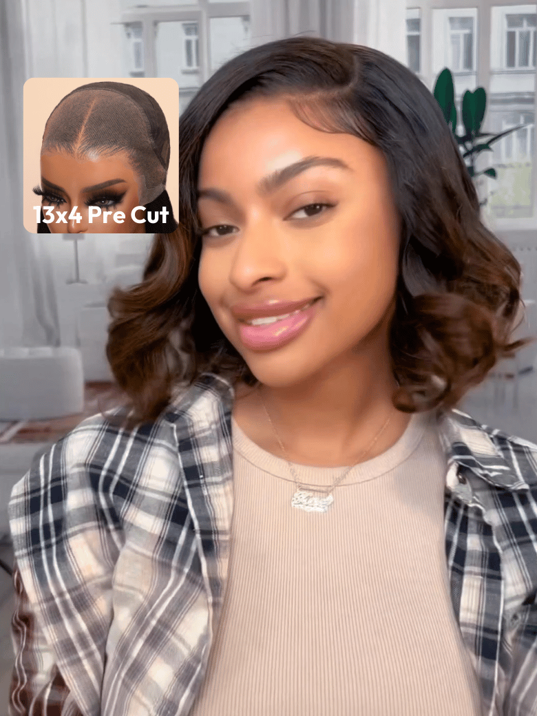 UNice 13x4 Lace Front Chestnut Brown Ombre Spiral Curls Pre Everything Wig