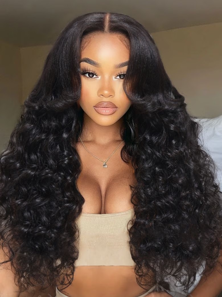 UNice 13x4 Pre-Everything Lace Frontal Bouncy Curls Wig with Invisi Drawstring