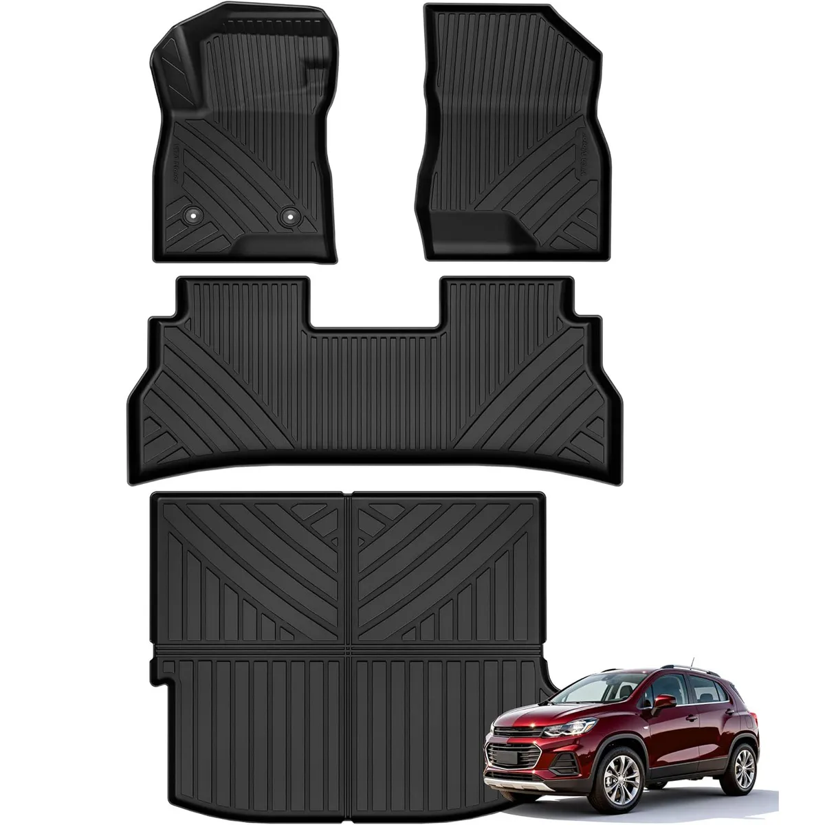 YITAMOTOR TPE All-Weather Floor Mats Set for 2024-2026 Chevrolet Trax (ACTIV/LS/LT/RS) | Includes Cargo Liner