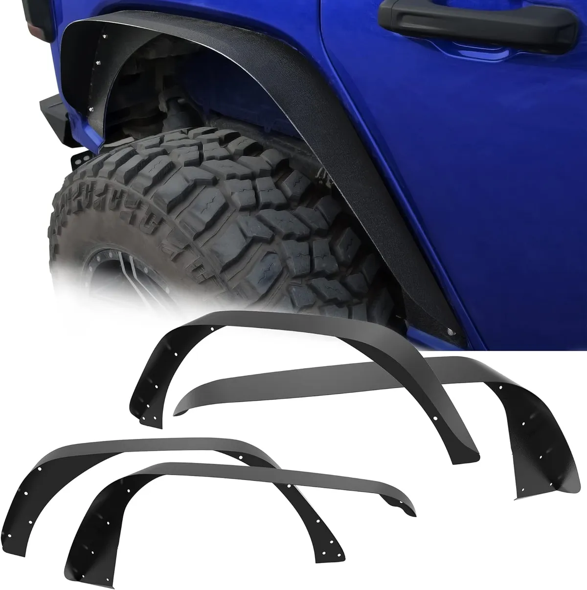 YITAMOTOR Steel Fender Flares for 2018-2024 Jeep Wrangler JL & JLU – Heavy-Duty Off-Road Protection