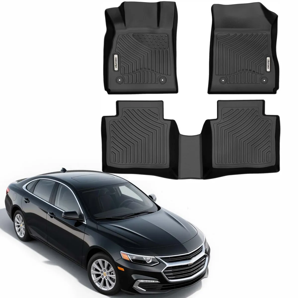 OEDRO Floor Mats for 2014-2020 Chevy Impala, Unique Black TPE  All-Weather Guard Full Set Liners