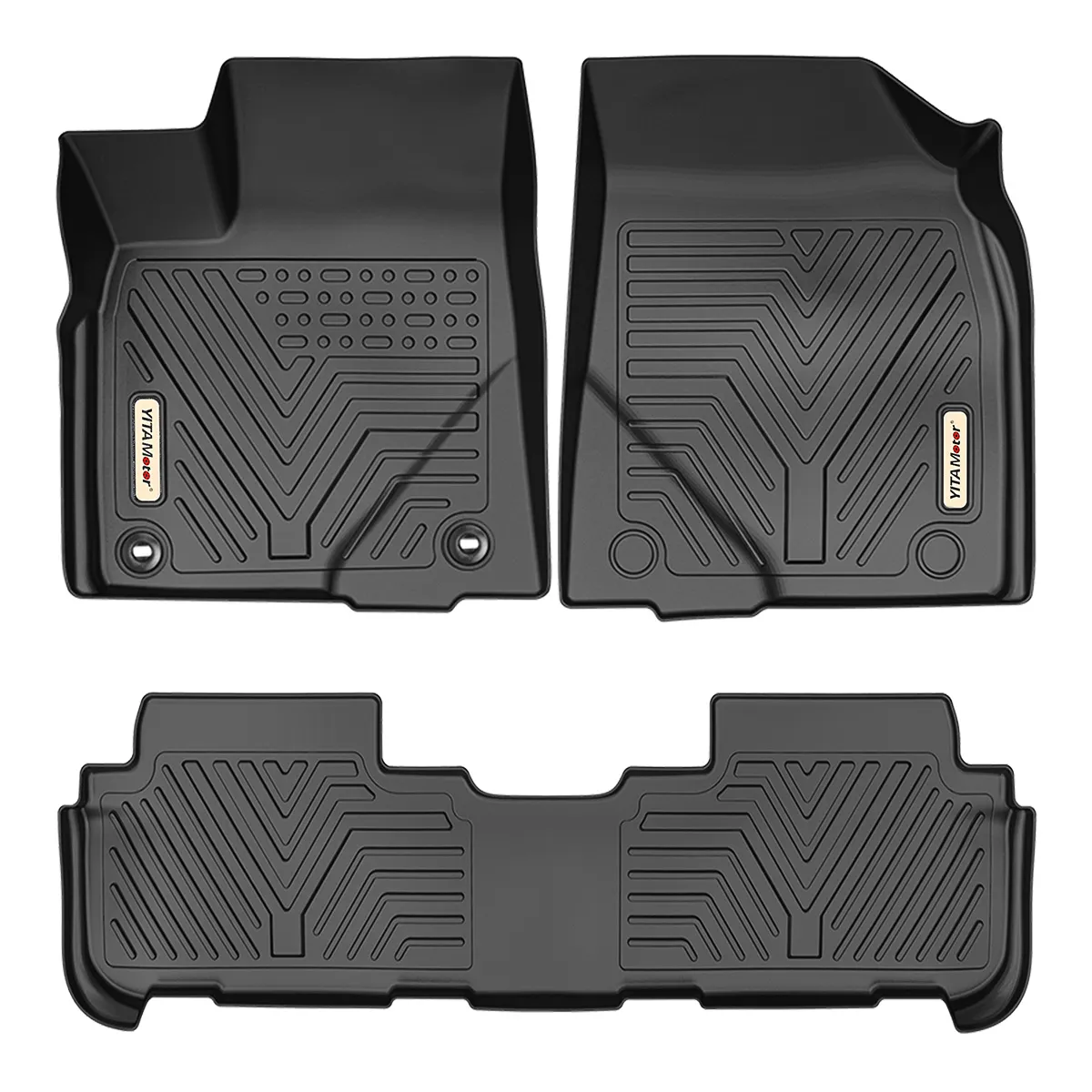 YITAMOTOR® Floor Mats For 2014-2019 Toyota Highlander, 1st & 2nd Row All Weather Protection Floor Liners