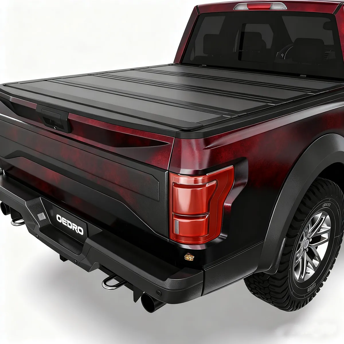OEDRO Low-Profile Hard Quad-Fold Tonneau Cover Compatible with Ford F-150 F150 2015-2025 5.5ft Bed, One-Handed Quick Release, Drainage Design