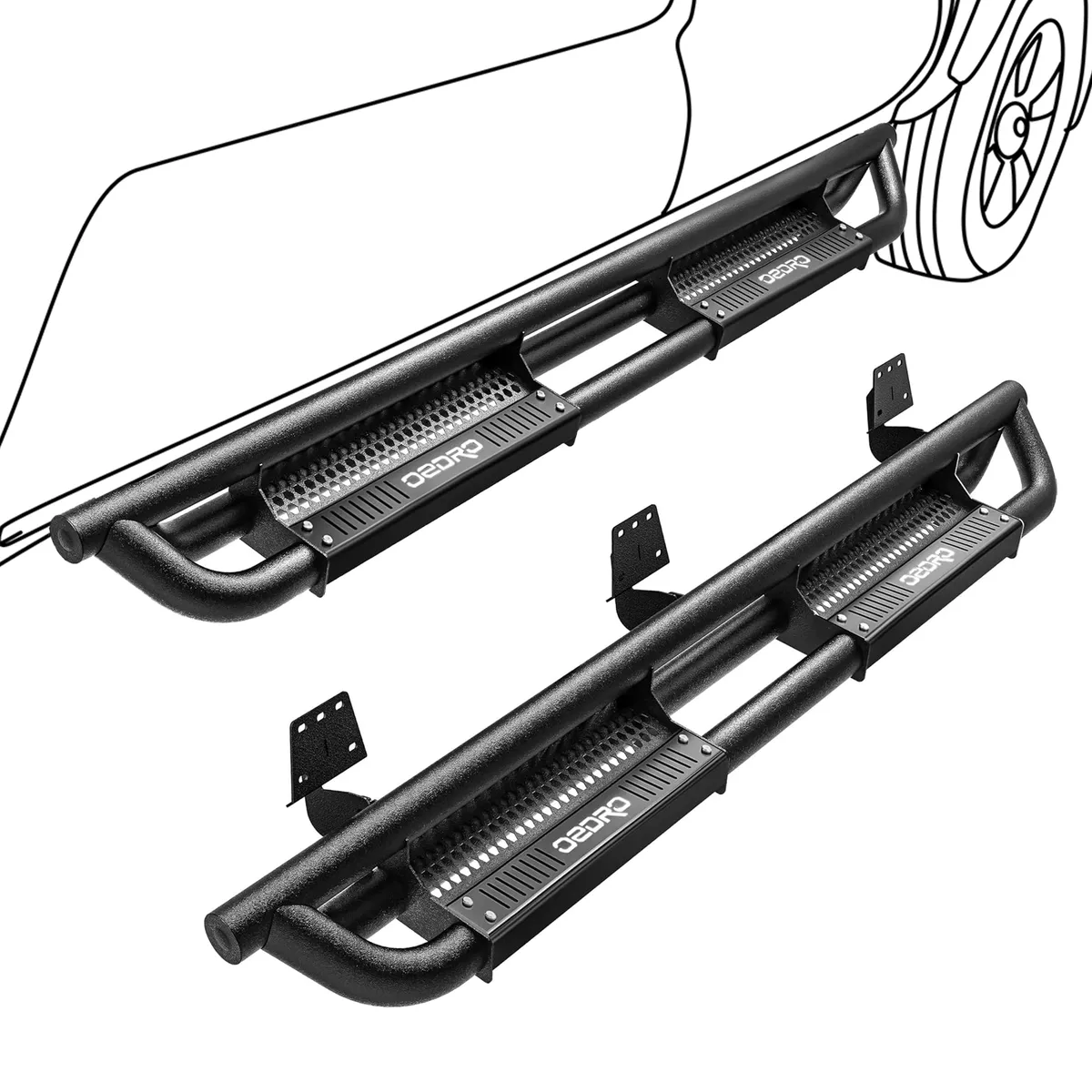 OEDRO 6 inch Running Boards for 2019-2026 Dodge  Ram 1500 New Body Crew Cab nerf bars steps Side Steps Paintable Black Step Armor, Powder Coated Black