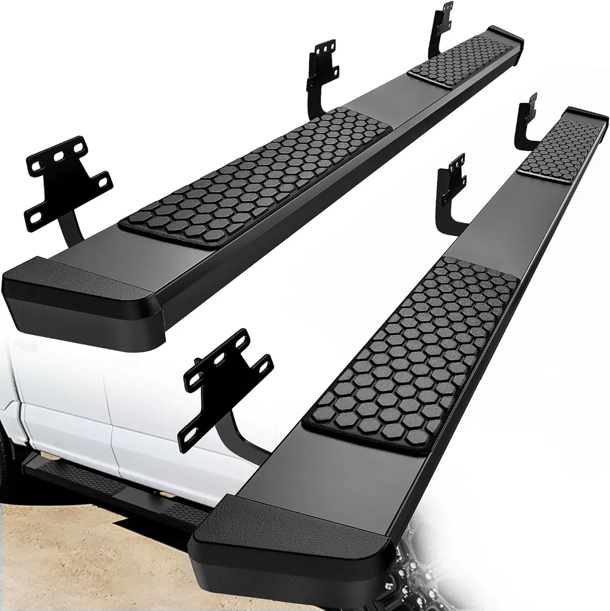 6 Inches Running Boards Compatible with 2019-2026 Ram 1500 New Body Crew Cab, Black Side Steps Nerf Bar Rails