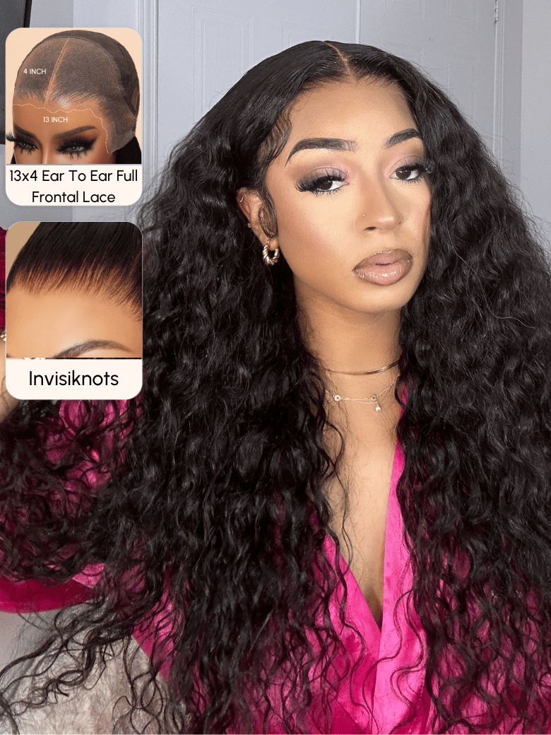 Pre-Everything 13x4 Super Secure Water Wave Wig Real Ear To Ear Pre-Cut & Pre-Pluck & Pre-Bleached Pre-Everything Wig