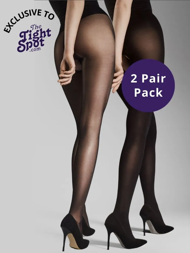 Fiore Ouvert 20/80 Crotchless Tights 2 Pair Pack