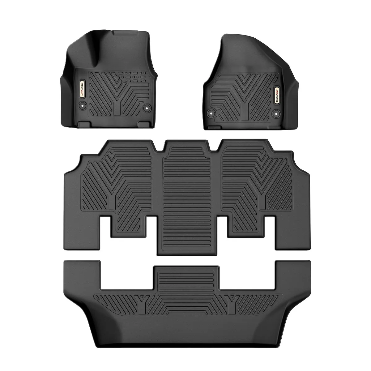 YITAMOTOR® Floor Mats Set for 2017-2026 Chrysler Pacifica (No Hybrid Models), 1st 2nd 3rd Row All Weather