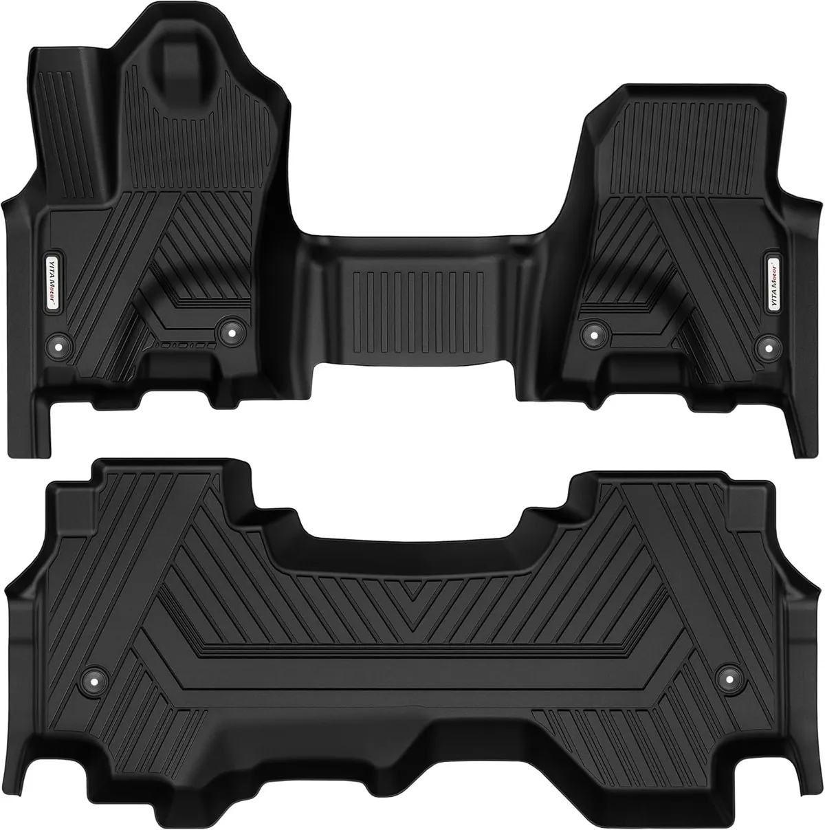 YITAMOTOR All-Weather Floor Mats for 2025 2026 Ram 1500 Quad Cab (Bench Seat) - 1st & 2nd Row TPE Liners