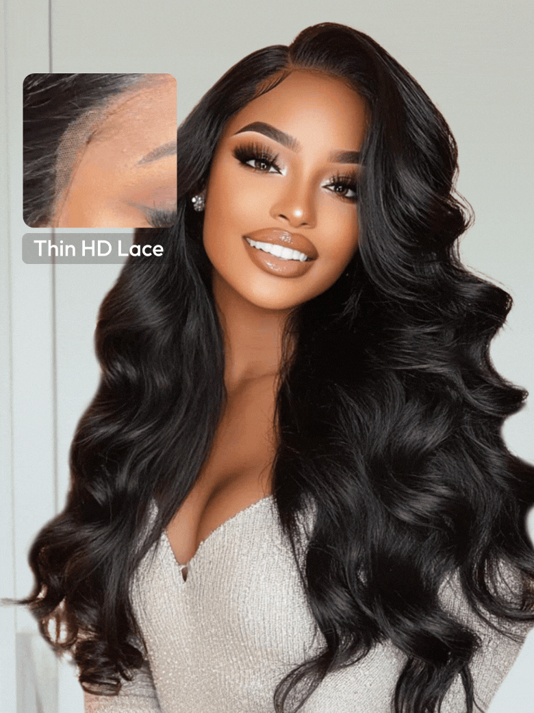 HD Bye-Bye Cap™ Wig 13x4 Invisible Lace Frontal Body Wave Black Wig vip limited