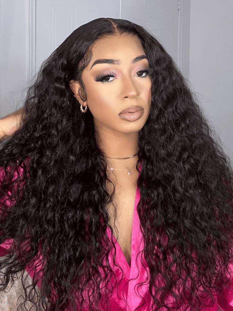 [180% Density] 13x4/7x5 Pre Everything Ear To Ear Pre-Cut Lace Front Water Wave Drawstring Wig With Baby Hair