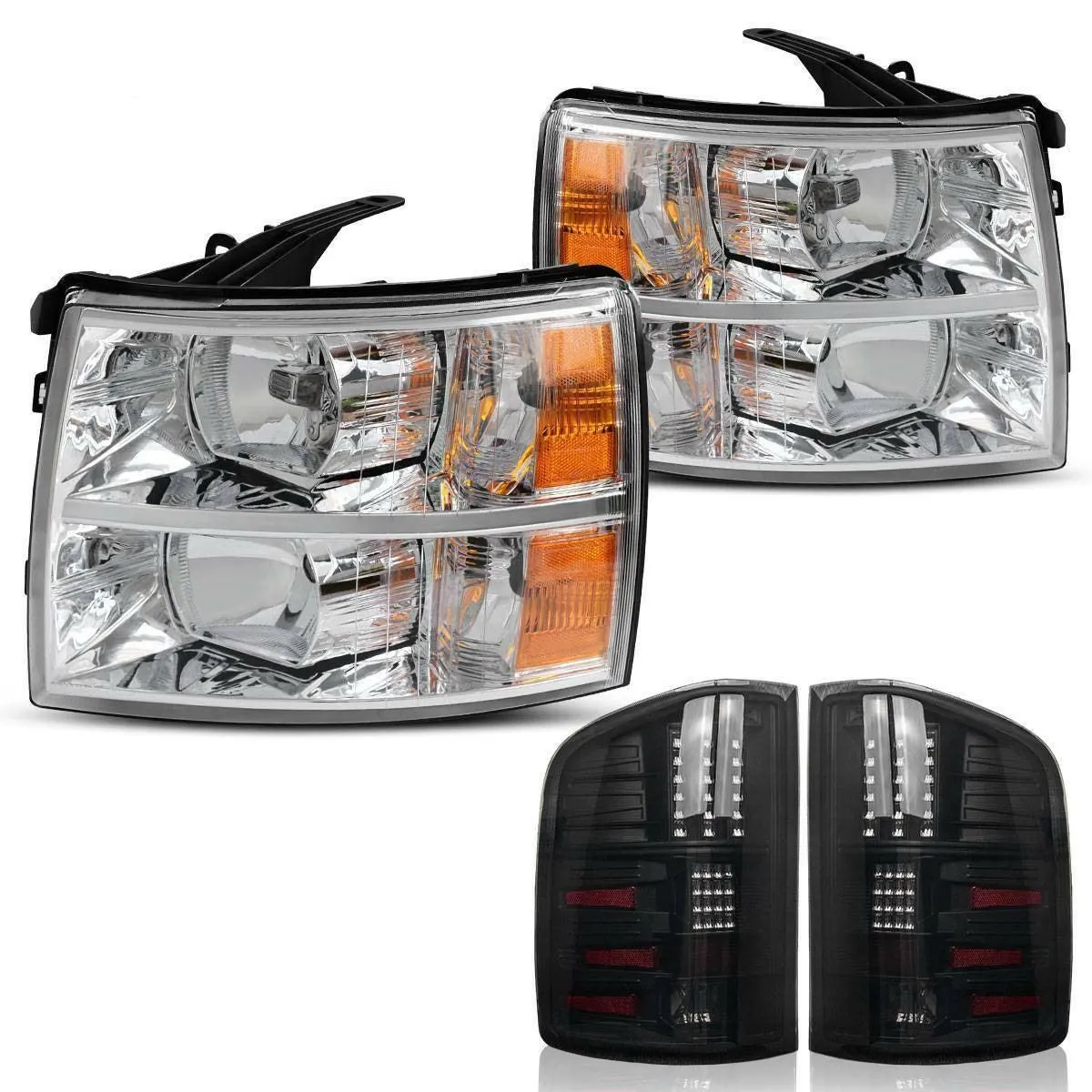 YITAMOTOR® Headlights+Tail Lights Assembly Replace for 2007-2014 Chevy Silverado