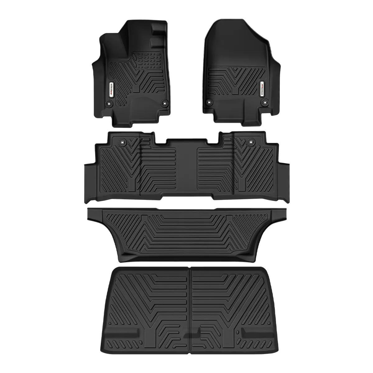 2018-2026 Honda Odyssey All-Weather Floor Mats & Cargo Liner Set, TPE Material, 1st, 2nd, 3rd Row Car Mats & Trunk Protector, Black