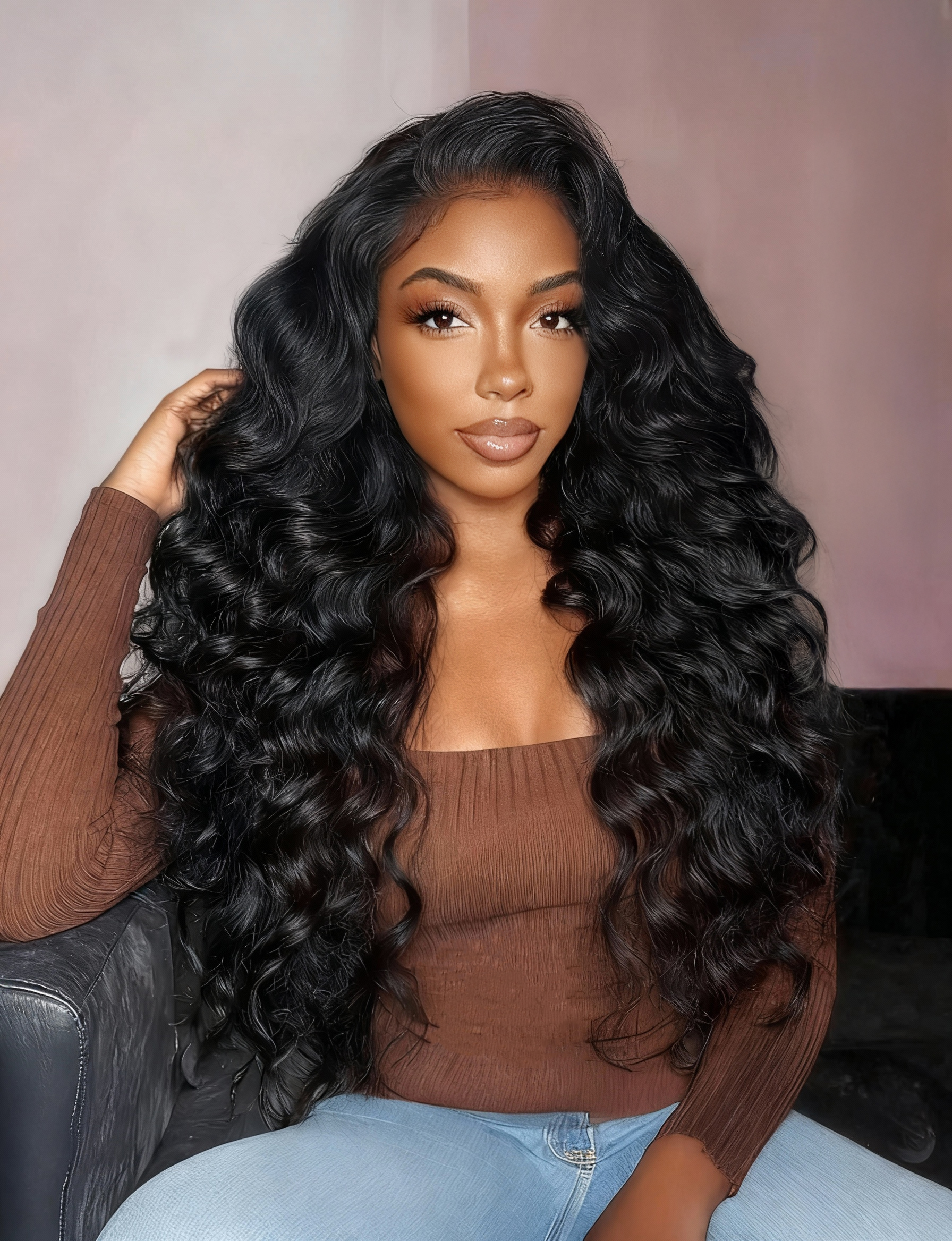 20 Inch 180% Density Full Lace Deep Wave Transparent Lace Human Hair Wig