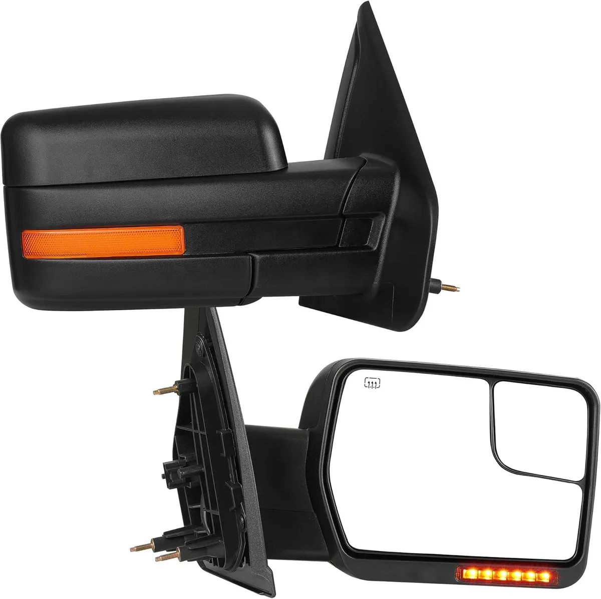 YITAMOTOR Power Heated Towing Mirrors for Ford F150 | Dual LED Signal & Puddle Light