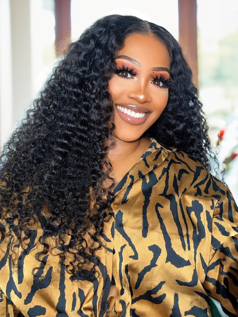 13x4 Glueless HD Lace Curly Wig with Bleached Knots Match All Skin Tones 14inch