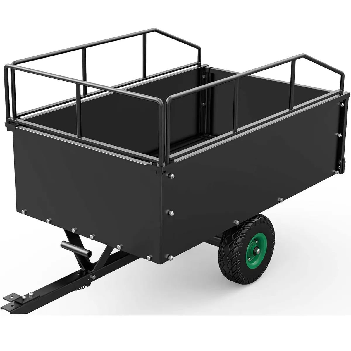 15 Cu Ft ATV Lawn Mower Dump Trailer | 750 lbs Capacity Tow Behind Cart | YITAMOTOR