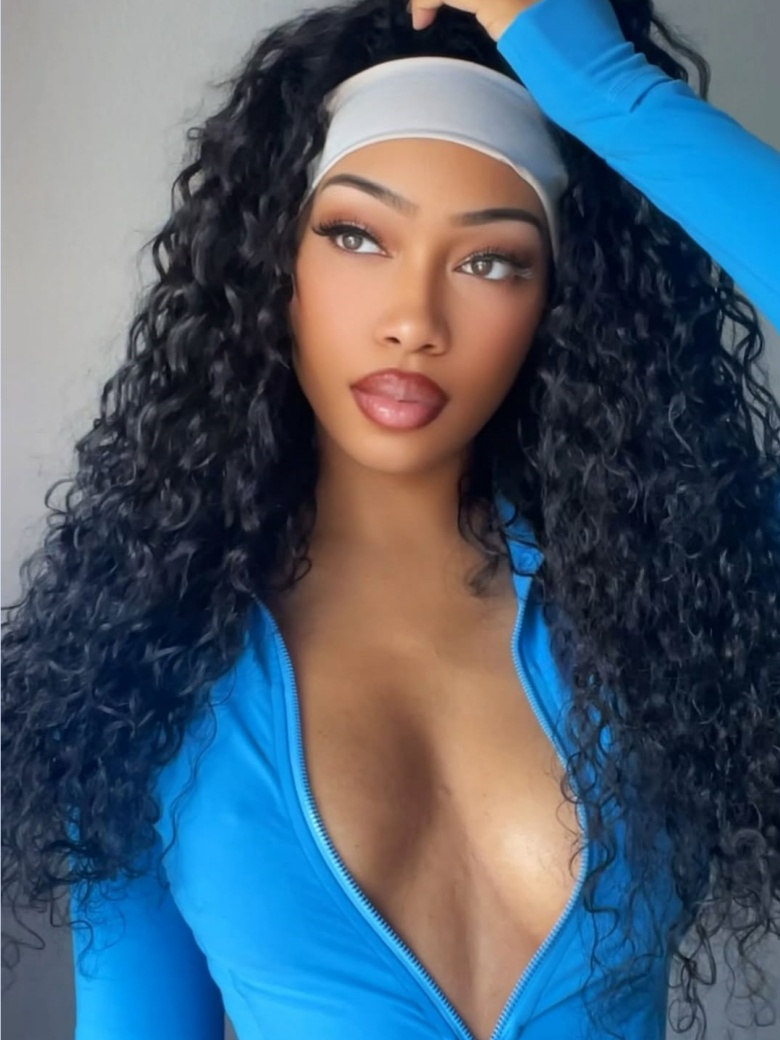 Low Maintenance Put On And Go Water Wave Human Hair Headband Glueless Wig