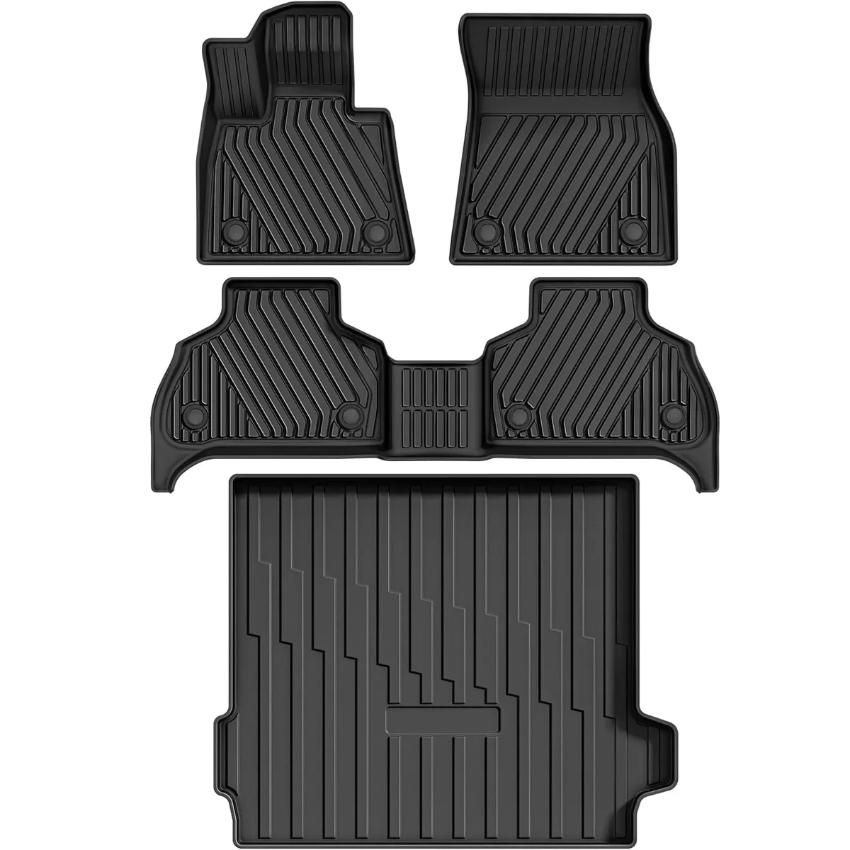 YITAMOTOR All-Weather TPE Floor Liners for 2019-2026 BMW X5 (5-Seater) | 1st & 2nd Row & Trunk Set