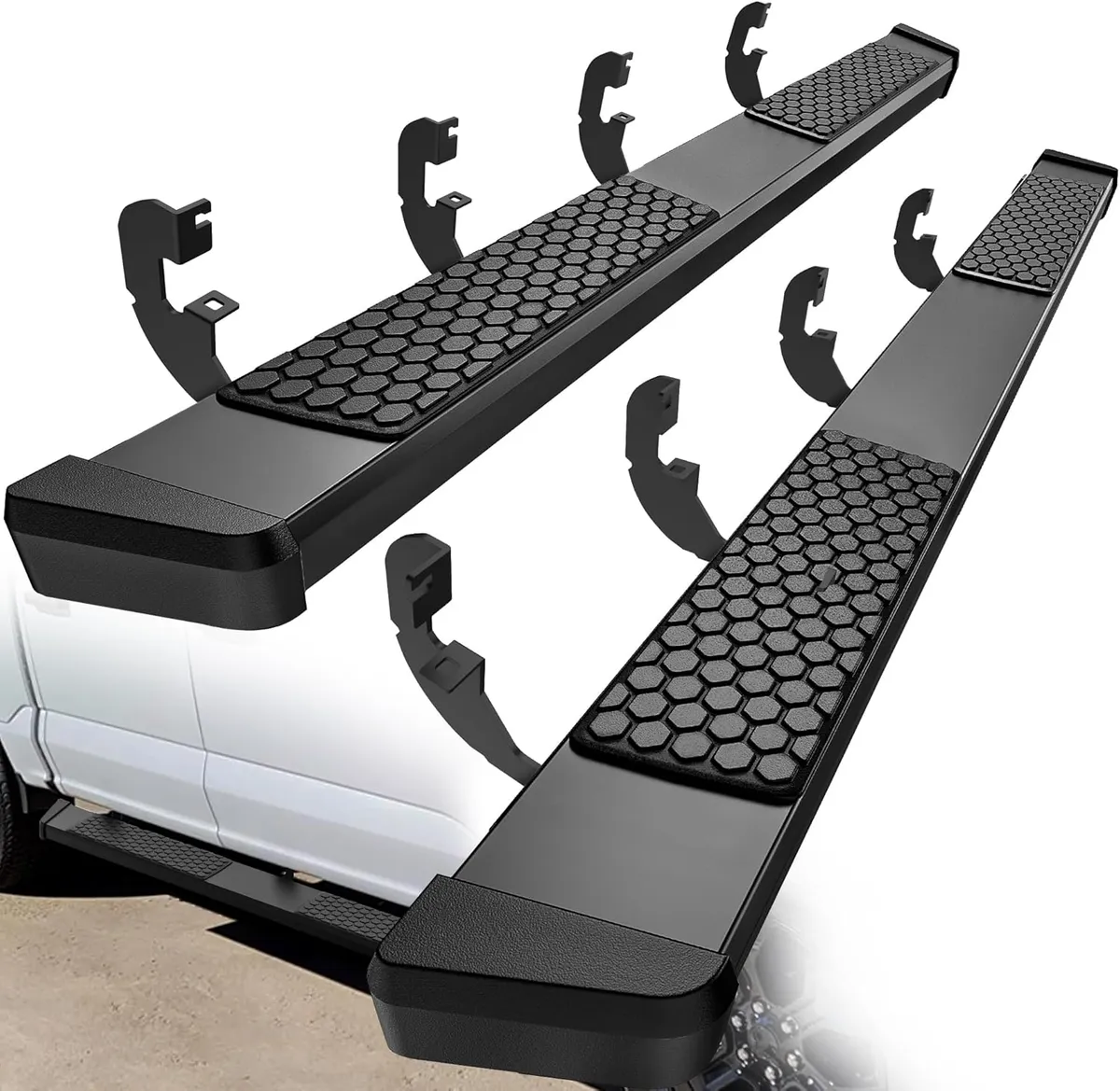 6 Inches Running Boards for 2019-2026 Chevy Silverado/GMC Sierra 1500 Crew Cab, 2020-2026 2500HD 3500HD Crew Cab Side Steps Black Nerf Bars Rails