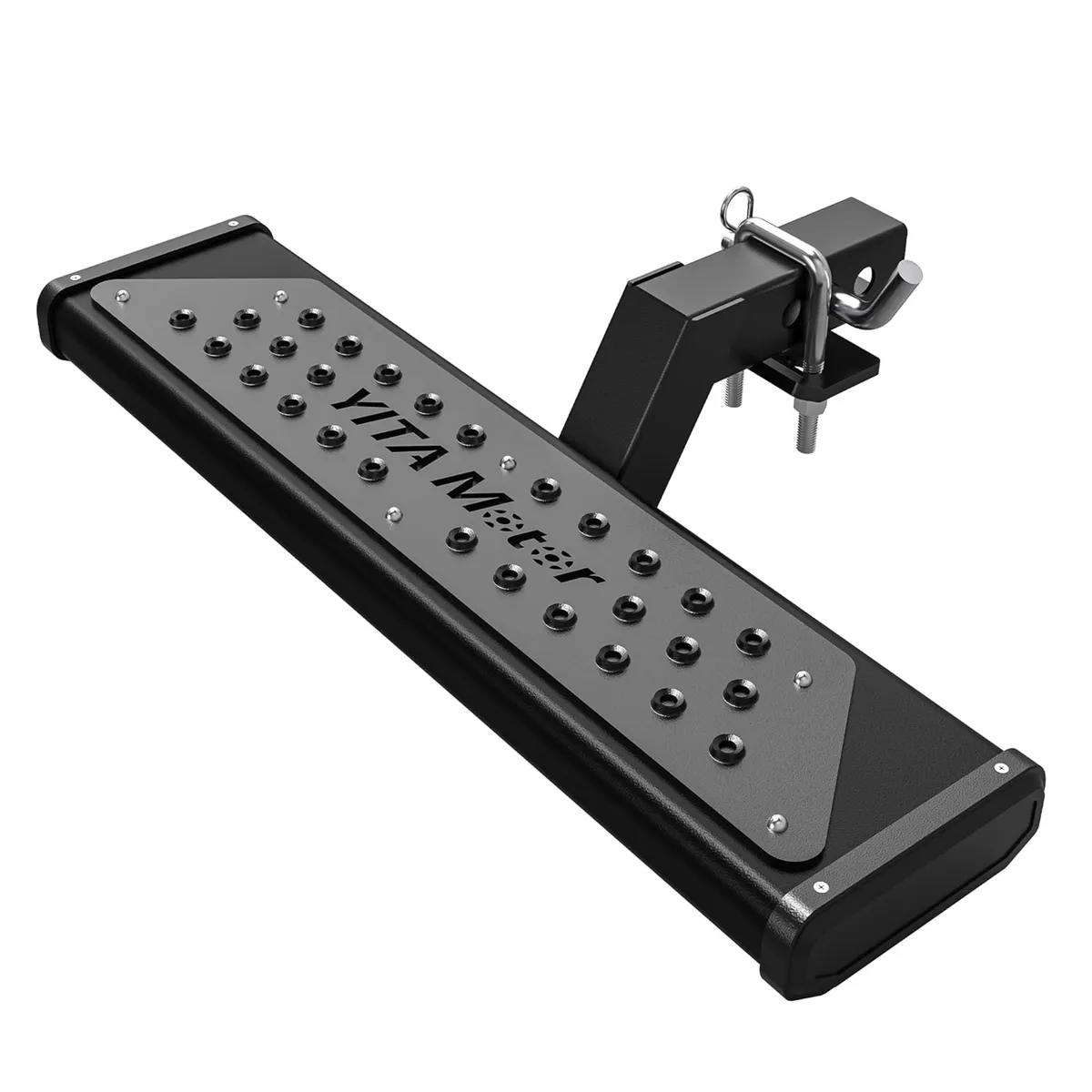 YITAMOTOR® 8.3" Aluminum Hitch Steps with 2" Receiver Bumper Guard Protector Non-Slip Textured with Hitch Pin