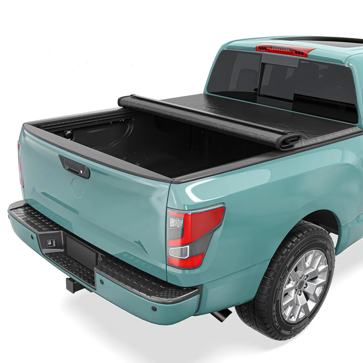 YITAMOTOR® 5FT Soft Roll-up Truck Bed Tonneau Cover For 2005-2026 Nissan Frontier On Top