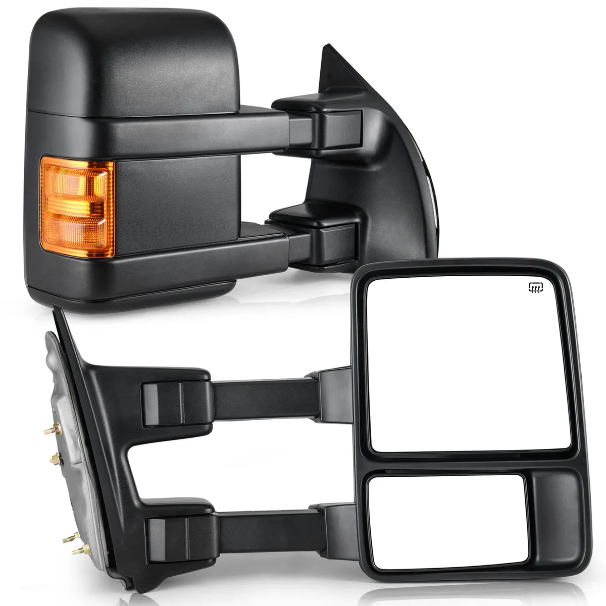 YITAMOTOR® 99-07 Ford F250 F350 F450 F550 Super Duty Extendable Tow Mirrors Powered Heated with Turn Signal