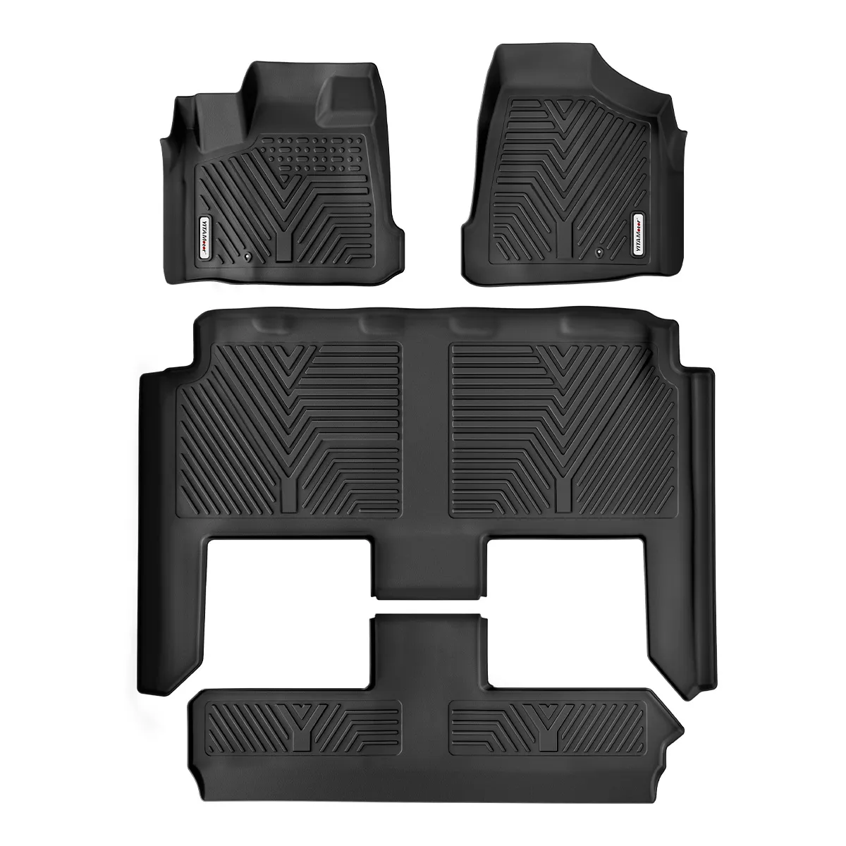YITAMOTOR® 2008-2020 Dodge Grand Caravan/2008-2016 Chrysler Town & Country (Stow'n Go Only) Floor Liners, Included 1st & 2nd 3rd Row