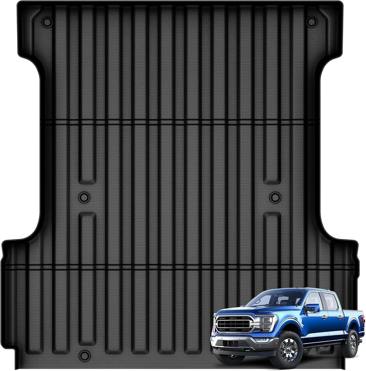 YITAMOTOR Heavy Duty TPE Bed Mat for 2015-2026 Ford F150 & Lightning (5.5FT Bed) - All-Weather Protection