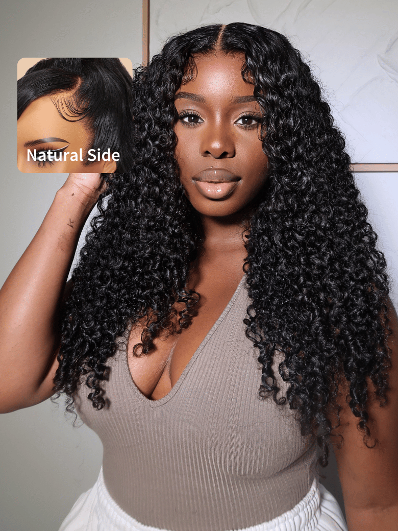 UNice Natural Black 13x4 Jerry Curly Pre-Everything Lace Front Wig