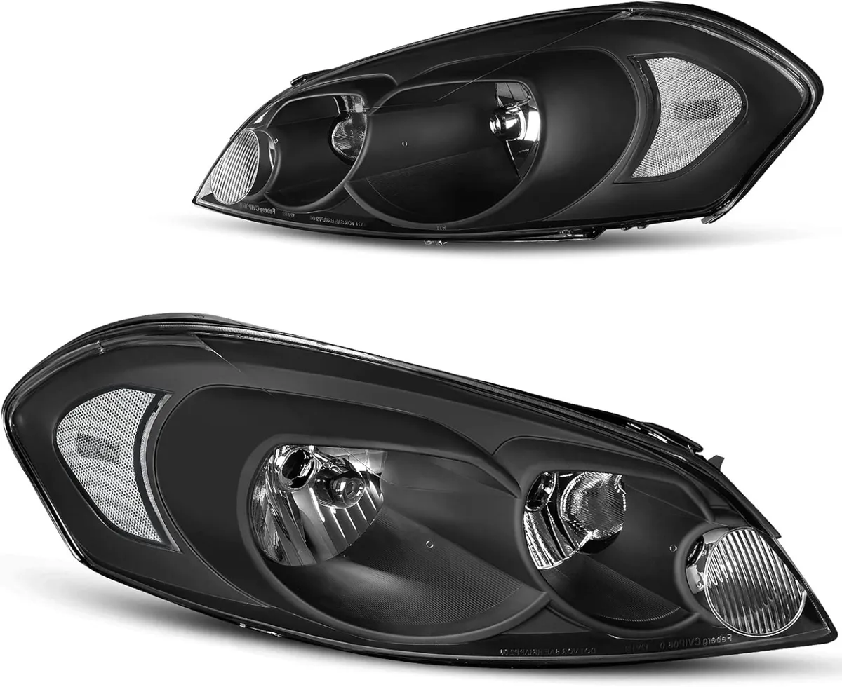 YITAMOTOR® Headlights Assembly Compatible with 2006-2013 Chevrolet Impala / 14-16 Chevy Impala Limited / 2006 2007 Monte Carlo Headlamp Replacement Bl