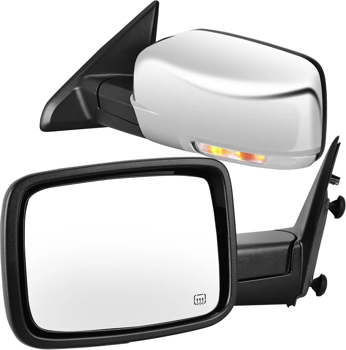 YITAMOTOR Towing Mirrors for Dodge Ram 1500/2500/3500 | Power Heated LED w/ Puddle Light