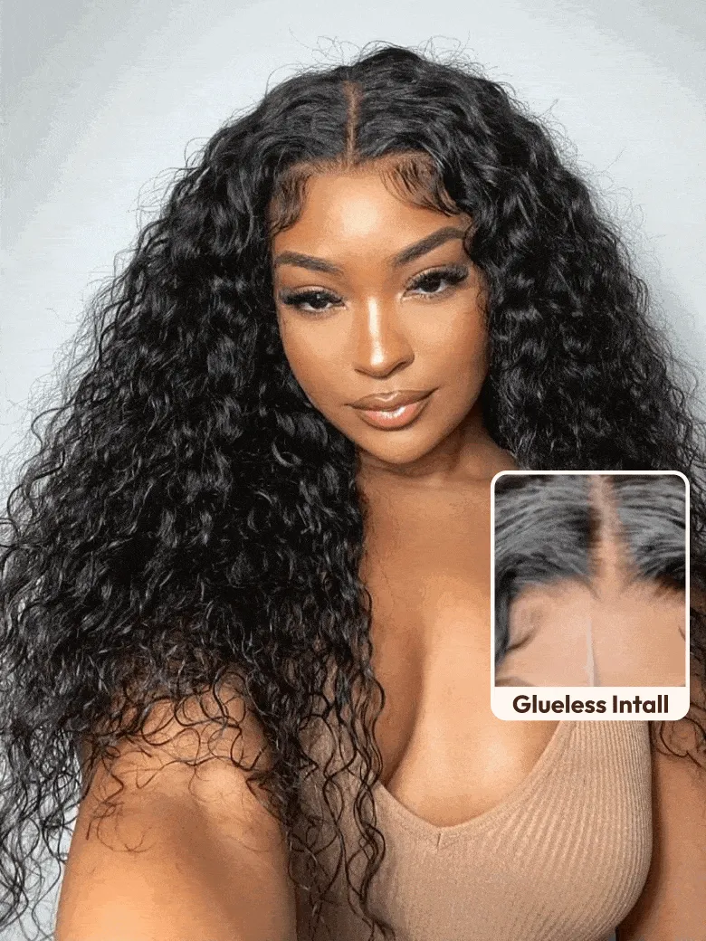 180% Density 7x5 Bye-Bye Knots Glueless Wet & Wavy Water Wave Invisible Knots With Invisi Drawstring With Free Baby Hair