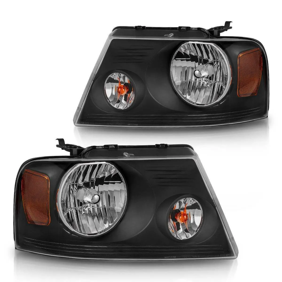 YITAMOTOR® Pair Headlight Assembly for 2004-2008 Ford F150/2006-2008 Lincoln Mark LT Headlight Black Housing Clear Lens