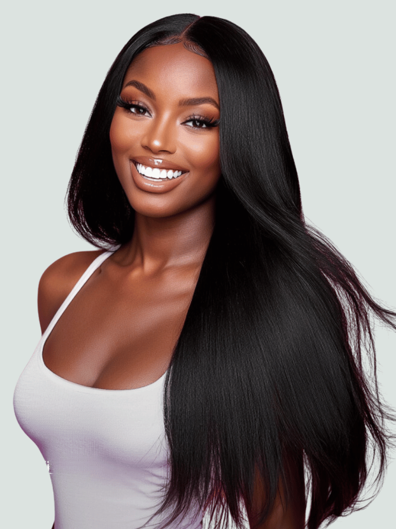 [24"=$129]Straight Hair Lace Wig Pre-plucked 150% Density 4x0.75 Lace Part Wig