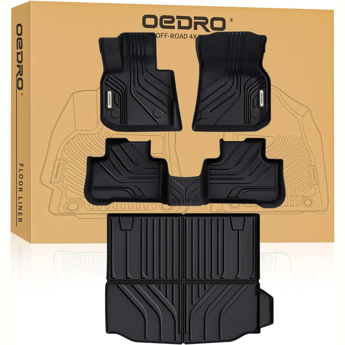 Floor Mats for 2019-2024 BMW X3 30i/M40i/X3M (No Spare Tire, Not for X3 30e), TPE All-Weather Custom Fit Floor Liners & Trunk Liners Full-Set