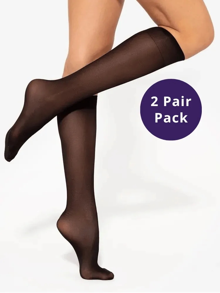 Gatta 15 Denier Sheer Knee High Socks 2 Pair Pack