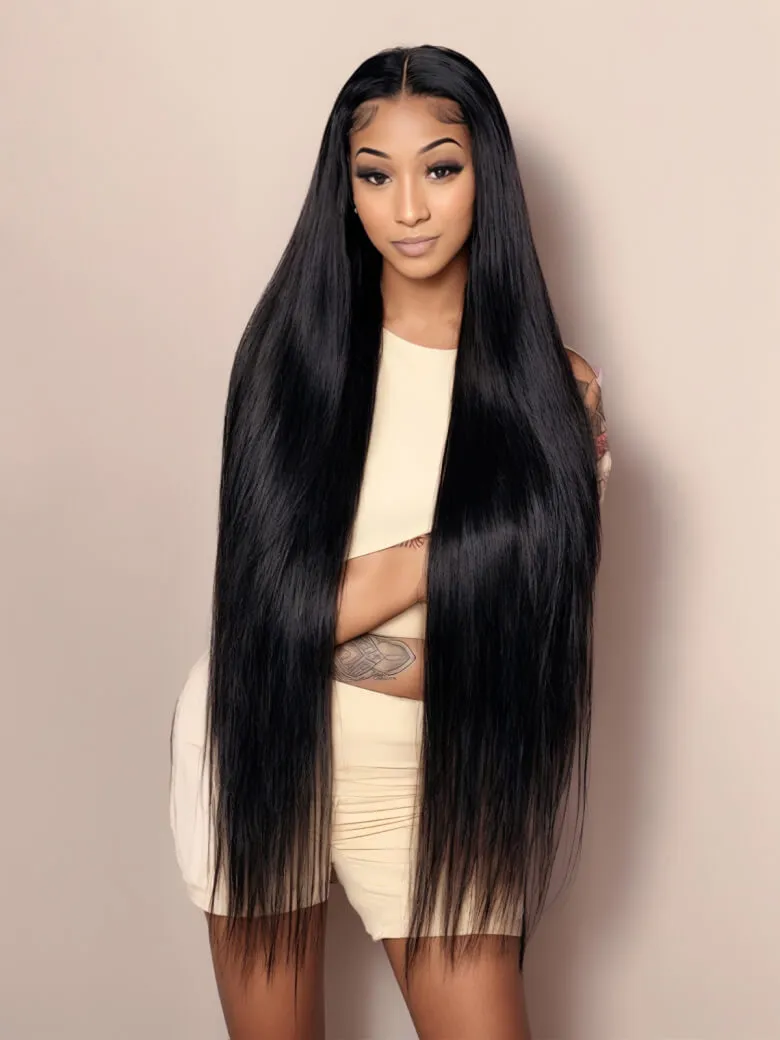UNice 38 Inch Extra Long Bussdown Straight Undetectable HD 13x4 Lace Front Human Hair Wig