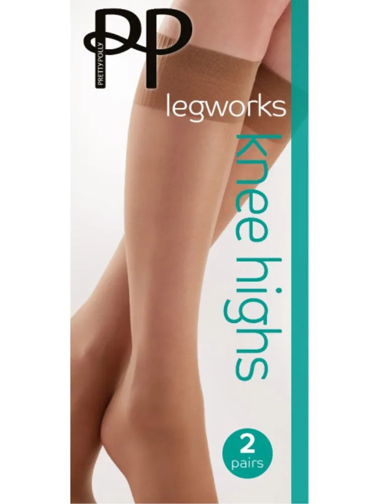 Pretty Polly Support Knee High Socks 2 Pair Pack